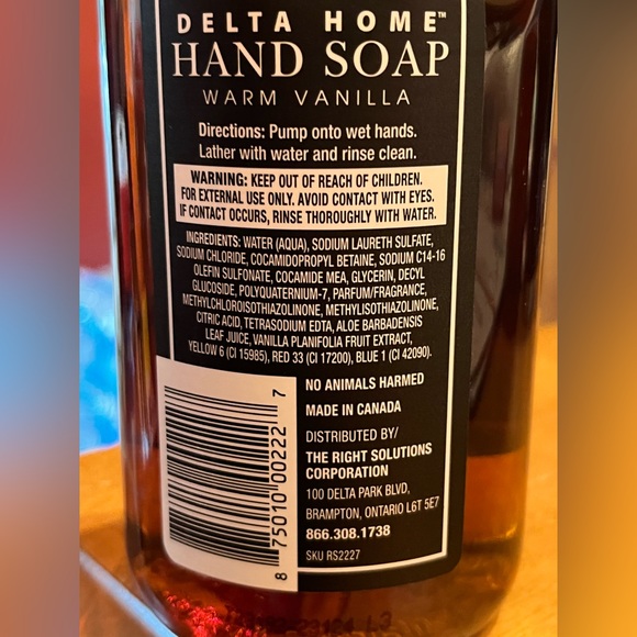Delta Home Warm Vanilla Hand Soap 16floz/473ml - Picture 4 of 4